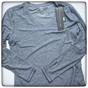 Virus Women Blue Action Sport Performance Top-Size Large